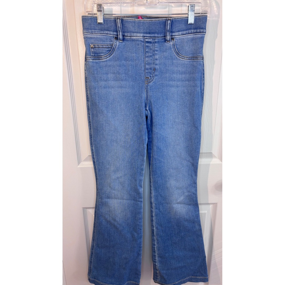 Spanx Flare‎ Jeans Light Wash Blue Pull On Stretch Denim Petite Small S/CH/P